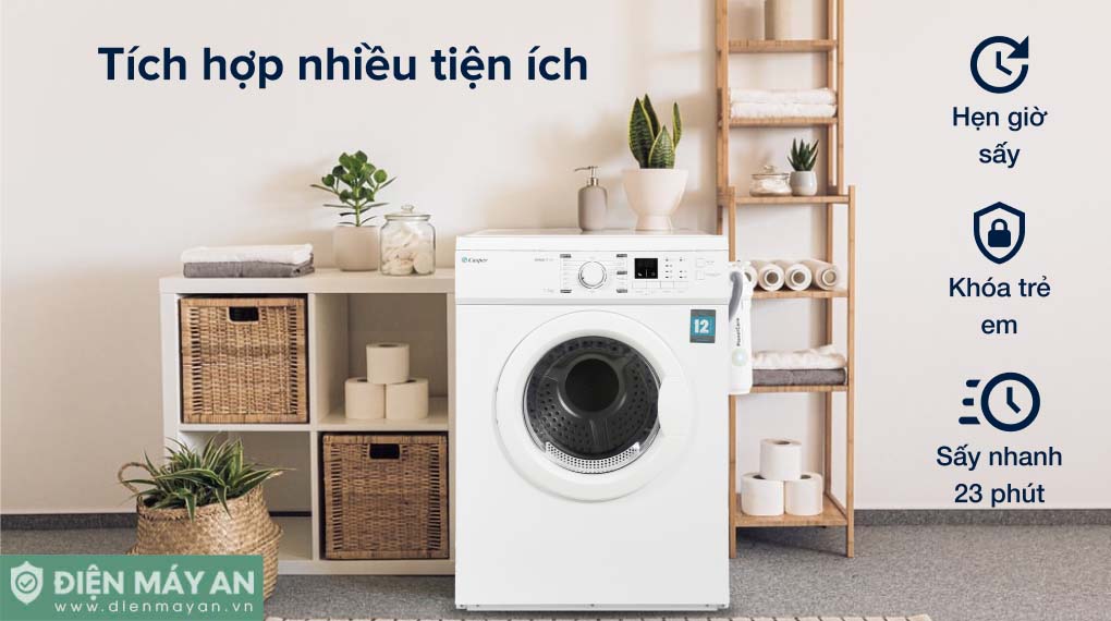 Máy Sấy Thông Hơi Casper 7.2 Kg TD-72VWD - tiện ích